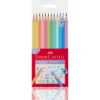 Faber Castell Üçgen Kuru Boya 12 Renk Pastel Renkler
