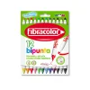 Fibracolor Bipunta Kalın+İnce Çift Uçlu Keçeli Kalem 12 Renk