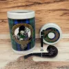 Finest Scotish El Yapımı Seramik Pipo Tutun Kavanozu Mavi