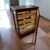Gastro Camlı 4 Raflı Puro Kutusu Humidor Kabinet Kahve 200s