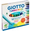 Giotto Turbo Maxi Kalın Uçlu Keçeli Boya Kalemi 12 Renk