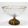 Gold Detaylı Eskitme Ayaklı Dekoratif Cam Sunumluk Alk4884