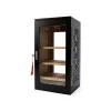 Gold Tasarım 3 Raflı Puro Kutusu Humidor Mat Siyah 120s