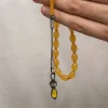 Gümüş 1000 Ayar Kazaz Püsküllü Sıkma Kehribar Tesbih