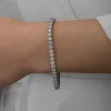 Gümüş 2.5 mm Beyaz Taşlı Su Yolu Kadın Bileklik