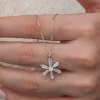 Gümüş Baget Taşlı Çiçek Kadın Kolye
