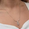 Gümüş Baget Taşlı Gerdanlık Model Kadın Kolye