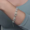 Gümüş Çiçek Motifli Telkari Kadın Bileklik