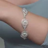 Gümüş Damla Papatya Telkari Kadın Bileklik