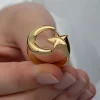 Gümüş Gold Ay Yıldız Kadın Yüzük