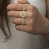 Gümüş Gold Baget Taşlı Bileklik