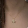 Gümüş Gold Kar Tanesi Kolye