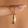 Gümüş Gold Penguen Kadın Kolye