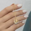 Gümüş Gold Tek Taşlı Uçak Kadın Kolye