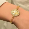 Gümüş Gold Tuğralı Bayan Bileklik