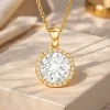 Gümüş Gold Yuvarlak Montür Kadın Kolye