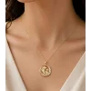 Gümüş Hilal İçinde Anne Bebek Figürlü Gold Kolye
