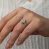 Gümüş Kare Zirkon Taşlı Kadın Yüzük