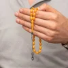 Gümüş Kazaz Püsküllü Sıkma Kehribar Tesbih