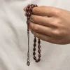 Gümüş Kazaz Püsküllü Sıkma Kehribar Tesbih