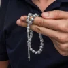Gümüş Küre Kesim 7 mm Erkek Tesbih