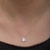 Gümüş Minimal Kar Tanesi Kadın Kolye
