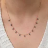 Gümüş Mistik Topaz Taşlı Rose Şans Kadın Kolye