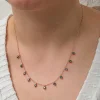 Gümüş Mistik Topaz Taşlı Rose Şans Kadın Kolye