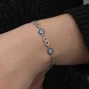 ​Gümüş Nazar Boncuklu Sonsuzluk Kadın Bileklik