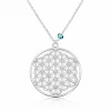 Gümüş Nazar Gözlü Yaşam Çiçeği Kolye