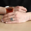 Gümüş Osmanlı Devlet Armalı Erkek Yüzük