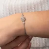 Gümüş Oval Baget Taşlı Kadın Bileklik