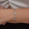 Gümüş Pembe Lotus Çiçeği Kadın Bileklik