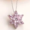 Gümüş Pembe Lotus Çiçeği Kolye