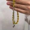 Gümüş Püsküllü Sıkma Kehribar Tesbih