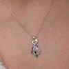 Gümüş Renkli Taşlı Tavus Kuşu Kadın Kolye
