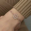 Gümüş Rose Baget Taşlı Kar Tanesi Bileklik