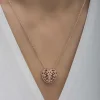 Gümüş Rose Bombeli Kalp Kadın Kolye