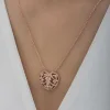 Gümüş Rose Bombeli Kalp Kadın Kolye