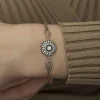 Gümüş Rose Elmas Montür Çiçek Bayan Bileklik