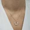 Gümüş Rose İnci Kurdele Kadın Kolye