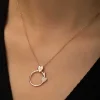Gümüş Rose Kalbe Giden Ok Kolye
