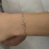 Gümüş Rose Kalpli Tektaş Kadın Bileklik