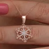 Gümüş Rose Kar Tanesi Kadın Kolye