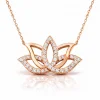 Gümüş Rose Lotus Çiçeği Kolye