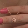 Gümüş Rose Minimal Kar Tanesi Kadın Kolye
