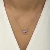 Gümüş Rose Minimal Kelebek Bayan Kolye