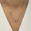Gümüş Rose Minimal Kelebek Bayan Kolye