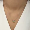 Gümüş Rose Minimal Kelebek Bayan Kolye