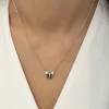 Gümüş Rose Minimal Kelebek Bayan Kolye
